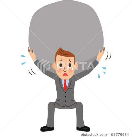 Male office worker supporting heavy pressure 63779984