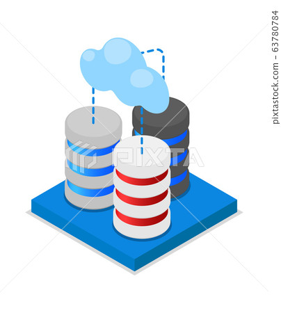Cloud storage isometric 3D icon - Stock Illustration [63780784] - PIXTA