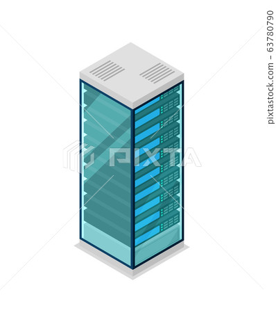 Network server rack isometric 3D icon 63780790