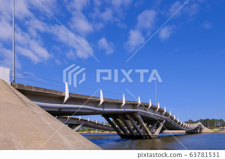 Wavy bridge, created by the engineer Leonel Viera, Punta Del Este, Uruguay, South America Wavy bridge, created by the engineer Leonel Viera, Punta Del Este, Uruguay, South America 63781531