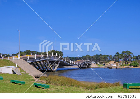 Wavy bridge, created by the engineer Leonel Viera, Punta Del Este, Uruguay, South America Wavy bridge, created by the engineer Leonel Viera, Punta Del Este, Uruguay, South America 63781535