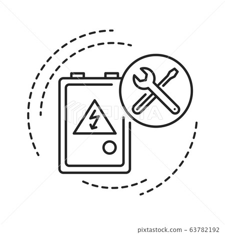 Electrical Service Black Line Icon Includes Stock Illustration