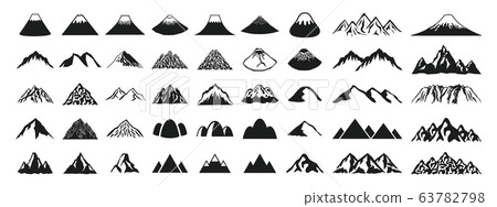Mountain black and white icon Mountain black and white icon 63782798