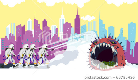 Vector illustration fight covid-19 corona virus. Vector illustration fight covid-19 corona virus. 63783456