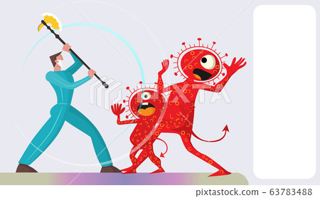 Vector illustration fight covid-19 corona virus. Vector illustration fight covid-19 corona virus. 63783488