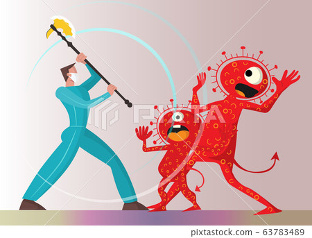 Vector illustration fight covid-19 corona virus. Vector illustration fight covid-19 corona virus. 63783489