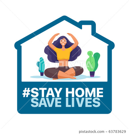 Stay at home, save lives. Social Media campaign aimed at preventing the spread of the COVID-19 coronavirus epidemic. Stay at home, save lives. Social Media campaign aimed at preventing the spread of the COVID-19 coronavirus epidemic. 63783629