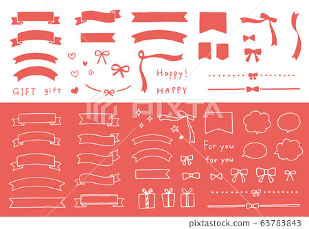 Hand drawn ribbon set (red) Hand drawn ribbon set (red) 63783843