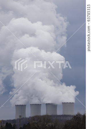 smoking chimney, power plant in Czech Republic smoking chimney, power plant in Czech Republic 63785315