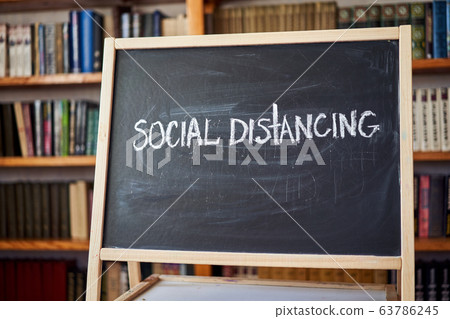 inscription social distancing. Outbreak Warning. 63786245