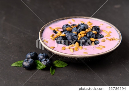 Tasty fresh blueberry yoghurt shake dessert in Tasty fresh blueberry yoghurt shake dessert in 63786294