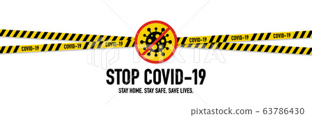 Stop Covid-19 Coronavirus quarantine concept. - Stock Illustration ...