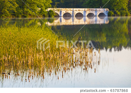 Old stone bridge over Vitek pond near Trebon, Old stone bridge over Vitek pond near Trebon, 63787868