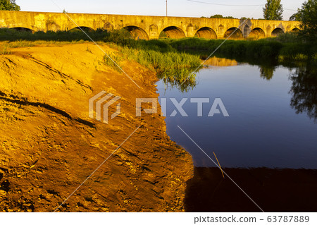Old stone bridge over Vitek pond near Trebon, Old stone bridge over Vitek pond near Trebon, 63787889