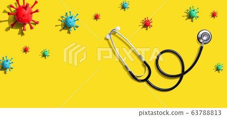 Stethoscope with coronavirus theme Stethoscope with coronavirus theme 63788813