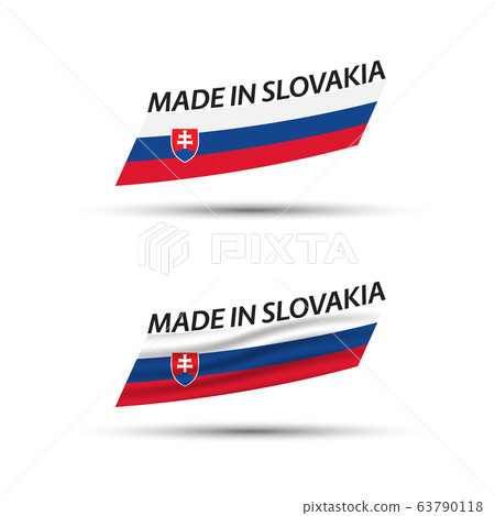 Two modern colored vector flags with Slovak tricolor isolated on white background 63790118