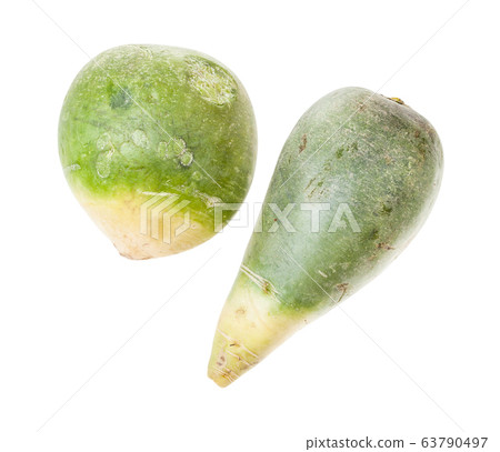 top view of pair of green Lobo (margelan) radish 63790497