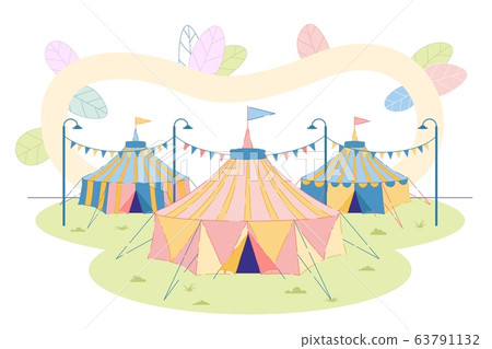 Amusement Park with Circus or Fairground Tents 63791132