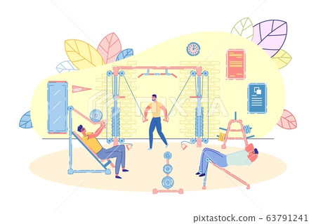 Bodybuilding and Crossfit Equipment in Gym Room. Bodybuilding and Crossfit Equipment in Gym Room. 63791241