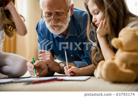 Drawing with family calms your mind stock photo Drawing with family calms your mind stock photo 63793174