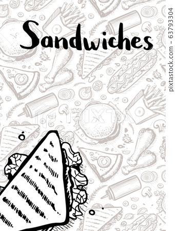 Sandwiches vintage hand drawn poster Sandwiches vintage hand drawn poster 63793304