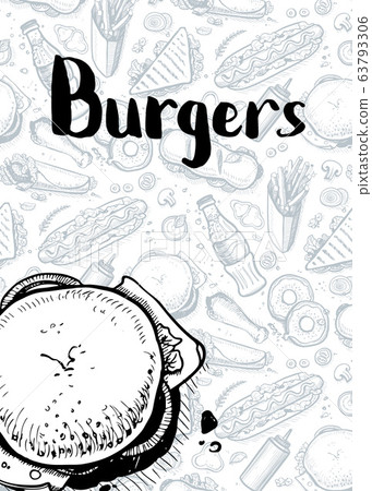 Burgers vintage hand drawn poster Burgers vintage hand drawn poster 63793306