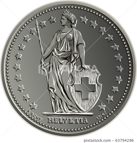 Swiss money coin one franc obverse 63794296