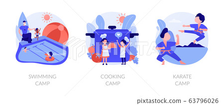 Kids holiday camps vector concept metaphors Kids holiday camps vector concept metaphors 63796026