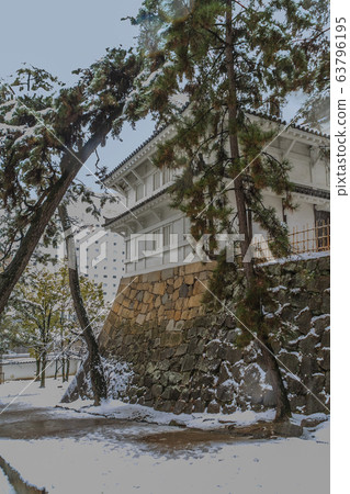 Scenery of Fukuyama castle in winter Scenery of Fukuyama castle in winter 63796195