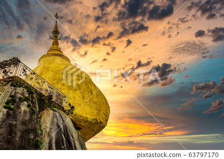 Kyaiktiyo Pagoda, Golden Rock bueatuful landmark Kyaiktiyo Pagoda, Golden Rock bueatuful landmark 63797170