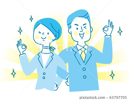 Good friends, young men and women, arms, suits 63797705