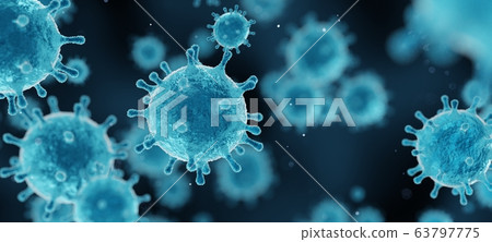 corona virus 2019-ncov flu outbreak, covid-19, microscopic view of floating influenza virus cells, 3d illustration China corona virus corona virus 2019-ncov flu outbreak, covid-19, microscopic view of floating influenza virus cells, 3d illustration China corona virus 63797775