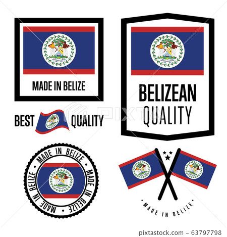 Belize quality label set for goods 63797798