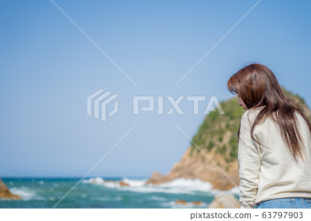 Tottori Prefecture's superb view geopark Kamogaiso Beautiful Uratomi Coast San'in Kaigan National Park World Geopark Tottori Prefecture's superb view geopark Kamogaiso Beautiful Uratomi Coast San'in Kaigan National Park World Geopark 63797903
