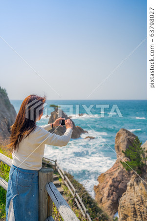 Superb view geopark in Tottori prefecture Senuki Matsushima Beautiful Uratomi coast San-in coast national park World geopark 63798027