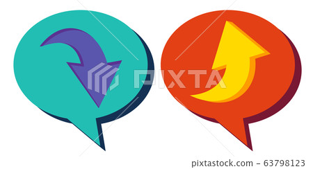 Descend rise sign set icon 63798123