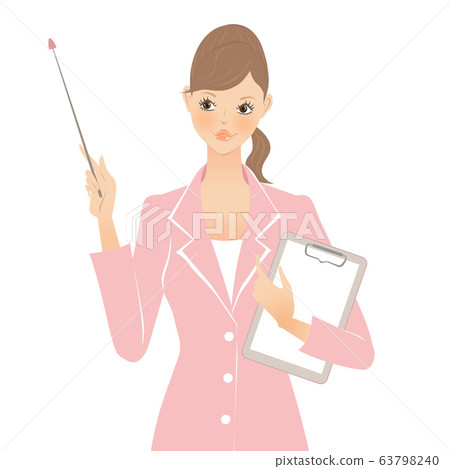Woman with a pointing stick (smile) Woman with a pointing stick (smile) 63798240