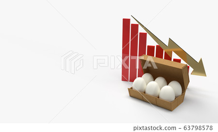 The eggs in paper box and chart on white background 3d rendering for food content. The eggs in paper box and chart on white background 3d rendering for food content. 63798578