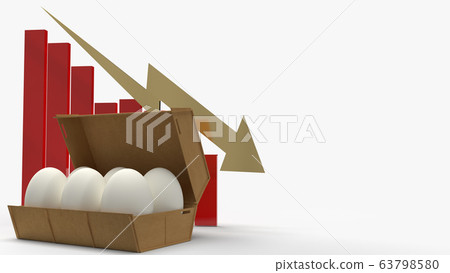 The eggs in paper box and chart on white background 3d rendering for food content. The eggs in paper box and chart on white background 3d rendering for food content. 63798580