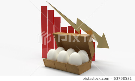 The eggs in paper box and chart on white background 3d rendering for food content. The eggs in paper box and chart on white background 3d rendering for food content. 63798581