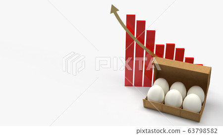 The eggs in paper box and chart on white background 3d rendering for food content. The eggs in paper box and chart on white background 3d rendering for food content. 63798582