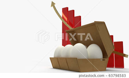 The eggs in paper box and chart on white background 3d rendering for food content. The eggs in paper box and chart on white background 3d rendering for food content. 63798583