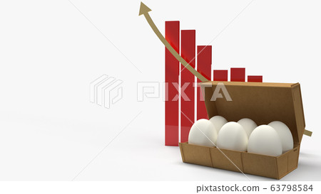 The eggs in paper box and chart on white background 3d rendering for food content. The eggs in paper box and chart on white background 3d rendering for food content. 63798584