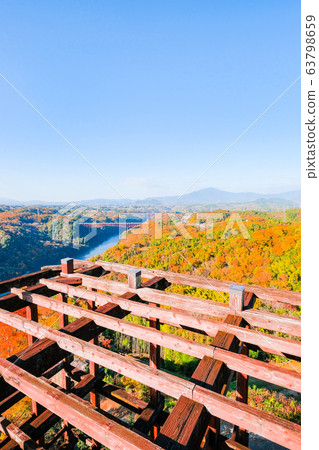Scenery of Naegi Castle Ruins (View of Enakyo from Tenshu and Honmaru ruins) 63798659