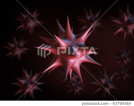 Abstract bacteria, virus cell, Corona virus disease, Covid-19 virus concept. 3D Rendering 63799369