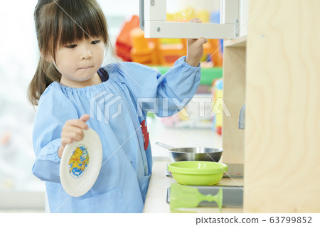 Kindergarten children play house Kindergarten children play house 63799852