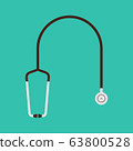 Stethoscope isolated on Green background. 63800528