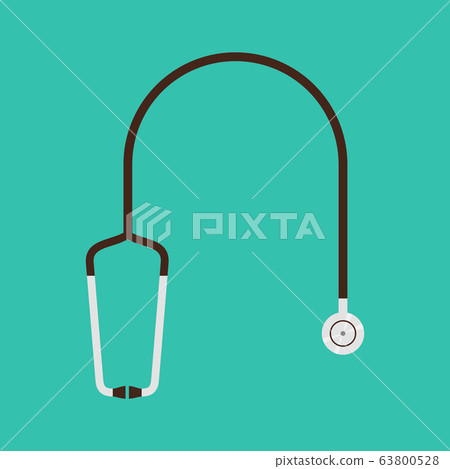 Stethoscope isolated on Green background. 63800528