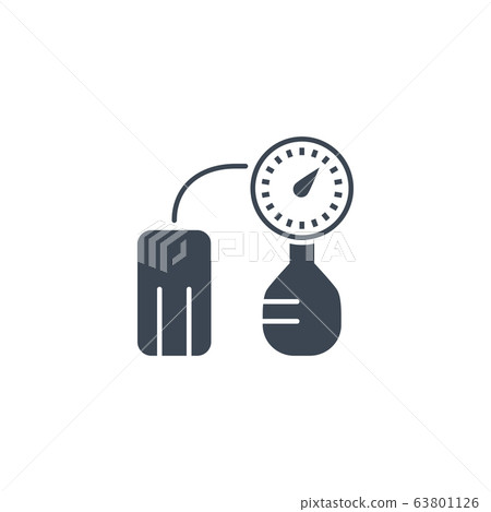 Tonometer related vector glyph icon. 63801126