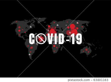 Stop COVID-19 spread concept world map design - Stock Illustration ...